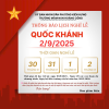 THÔNG BÁO LỊCH NGHỈ LỄ QUỐC KHÁNH 2/9/2025